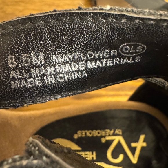 AEROSOLES Black and Brown Wedge Sandals Size 8.5 - Picture 16 of 16